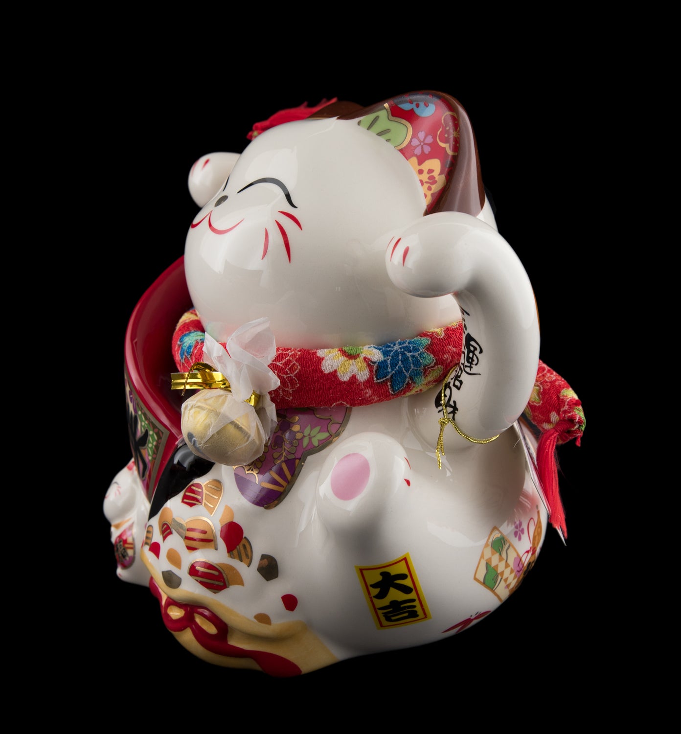 Grande Tirelire Chat Japonais Maneki-Neko en Céramique