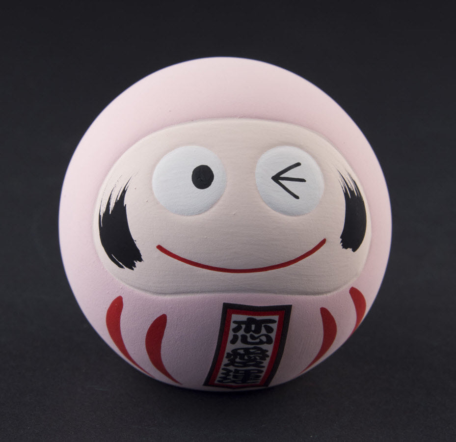 Figurine Daruma Rose en Céramique – Made in Japan