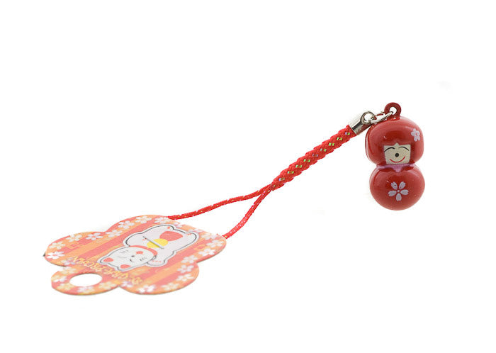 Charm Kokeshi Rouge – Générosité et Sincérité, Porte-Bonheur Japonais