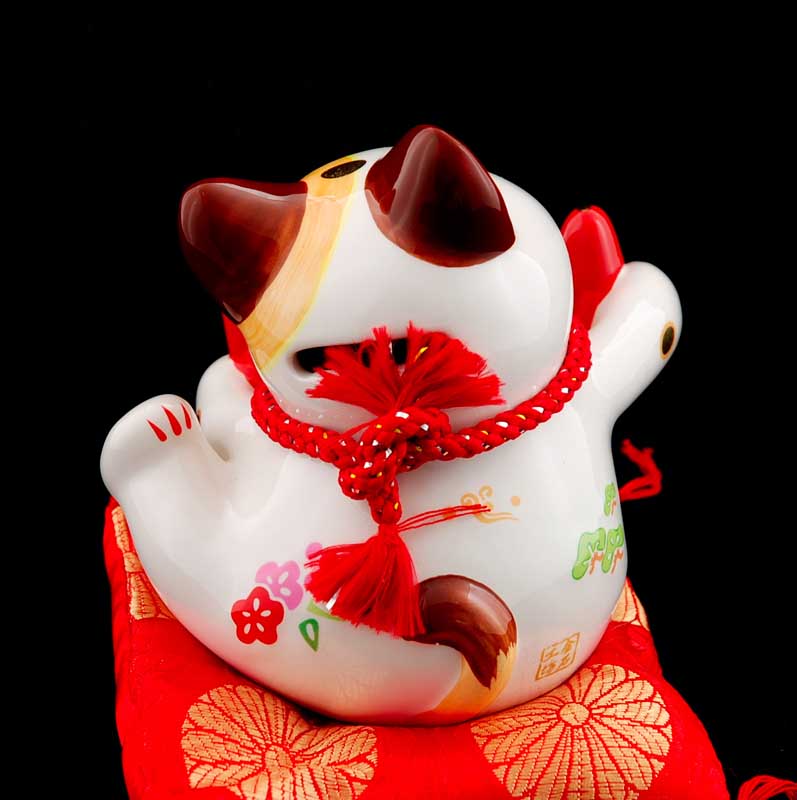 Tirelire Chat Japonais Maneki-Neko en Céramique 14,5 cm