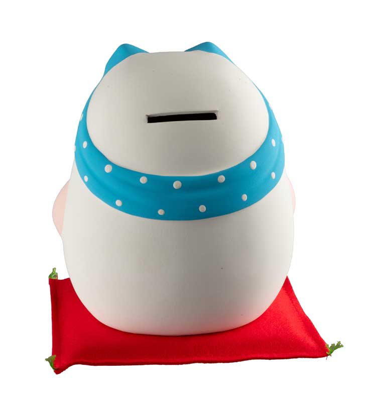 Tirelire Daruma Blanc en Céramique