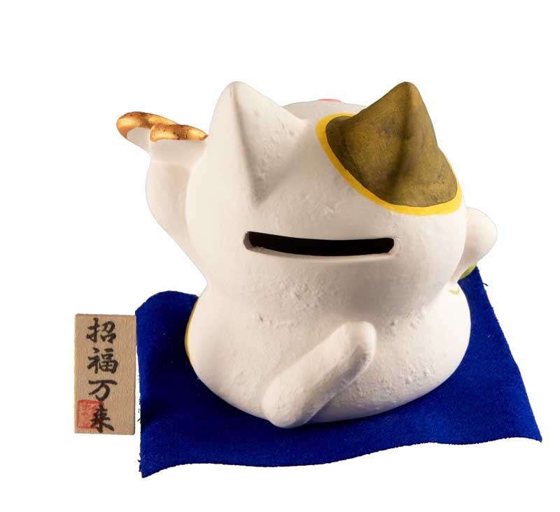 Tirelire Chat Japonais Maneki-Neko Chanceux en Céramique
