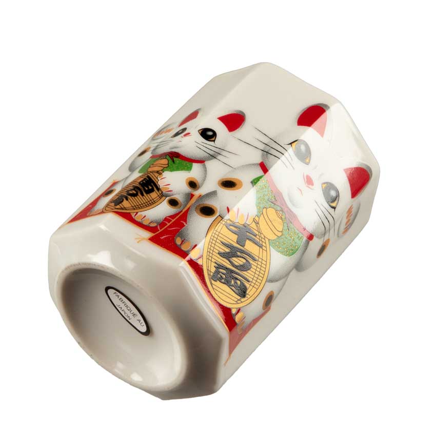 Service à Thé Japonais Maneki Neko 5 Pièces – Théière et 4 Tasses en Céramique