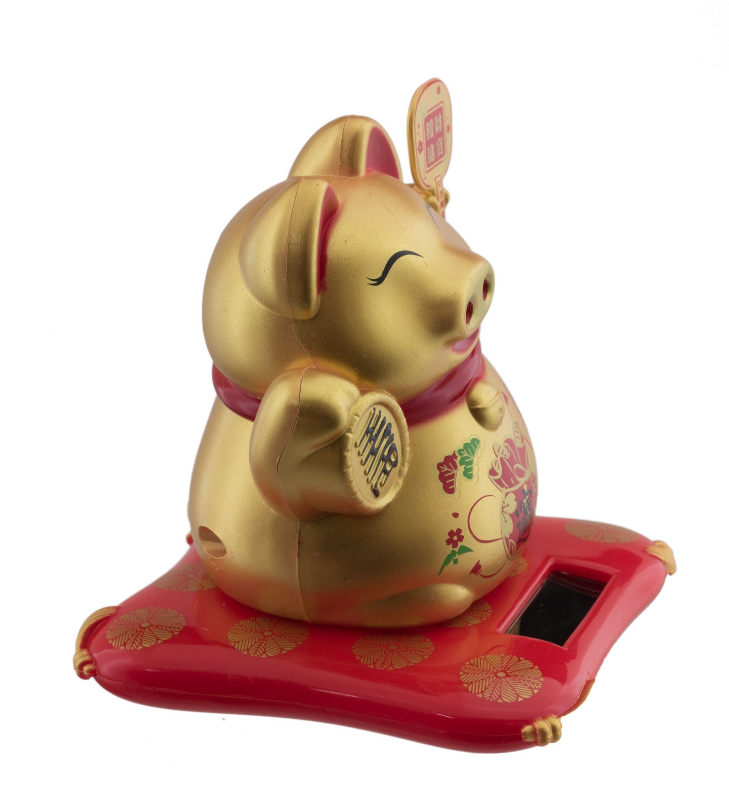 Cochon Doré Solaire – Figurine Animée de Style Maneki Neko