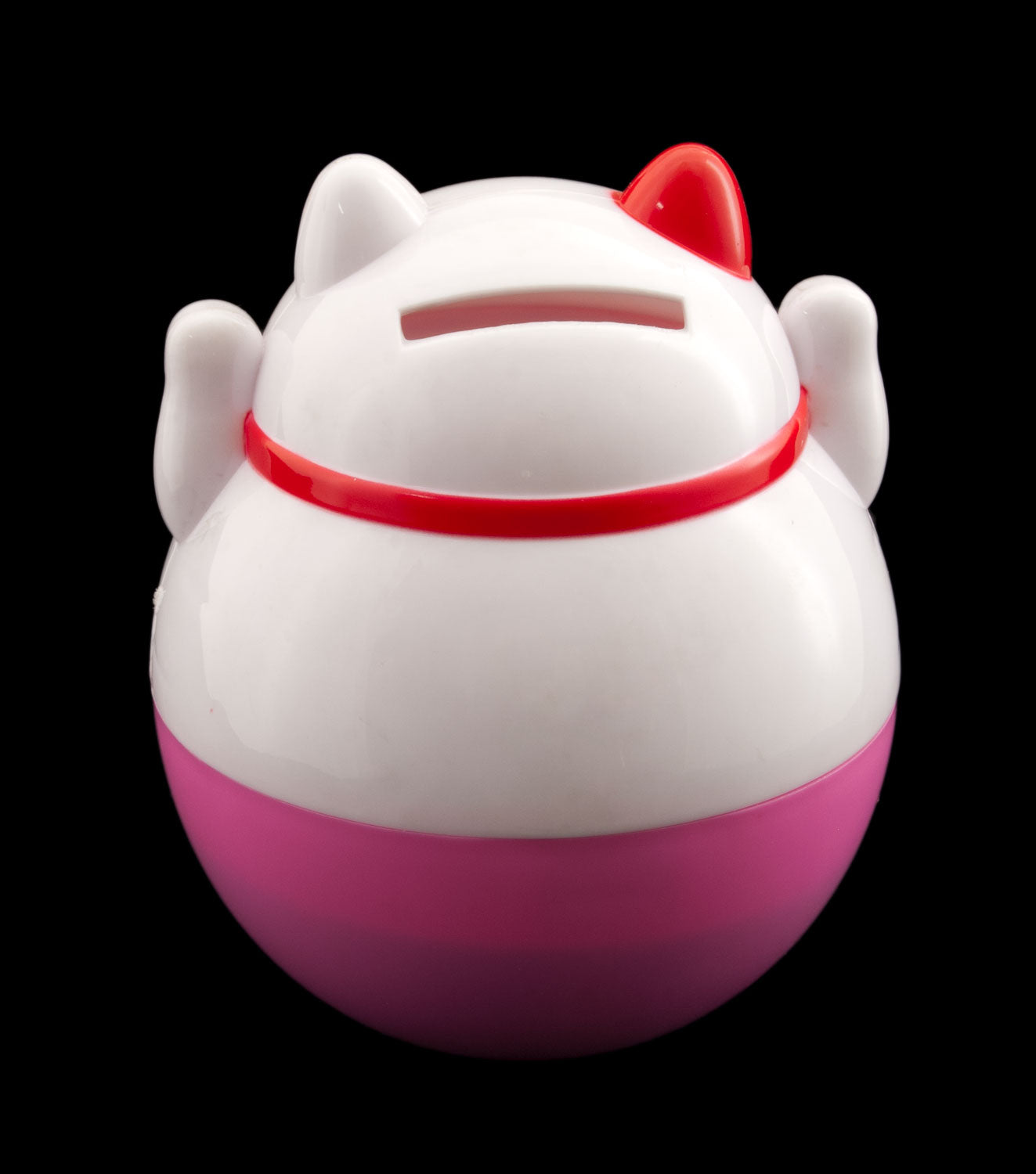 Grande Tirelire Chat Japonais Maneki-Neko Rose et Blanche