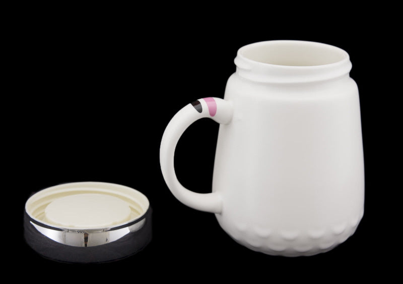 Mug Chat Japonais Maneki Neko en Céramique avec Couvercle – 500 ml