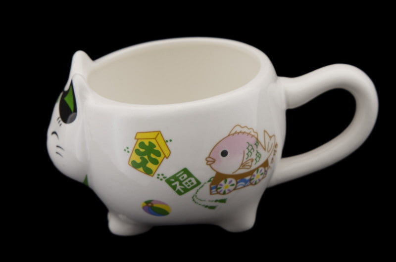 Coffret Service à Thé Maneki Neko Vert pour 2 Personnes – Théière et Tasses en Céramique