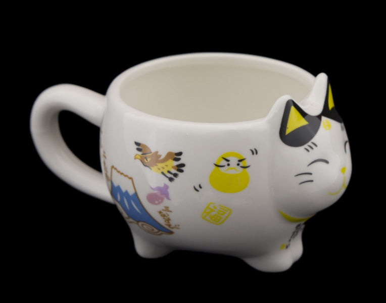 Coffret Service à Thé Maneki Neko Jaune pour 2 Personnes – Théière et Tasses en Céramique
