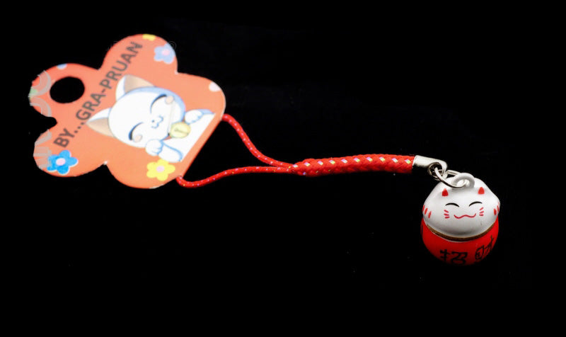 Charm Maneki Neko avec Grelot – Porte-Bonheur Japonais en Métal