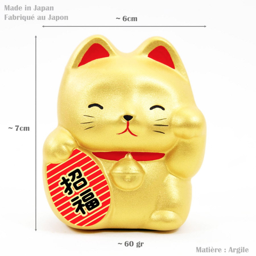 Tirelire Chat Japonais Maneki-Neko Blanc Porte-Bonheur