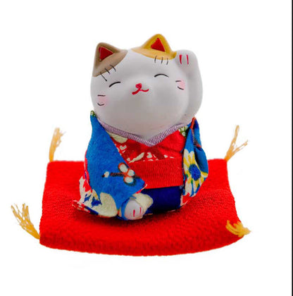 Figurine Chat Maneki-Neko en Céramique – Modèle Unique 6,8 cm