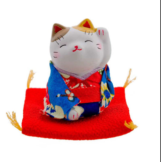 Figurine Chat Maneki-Neko en Céramique – Modèle Unique 6,8 cm