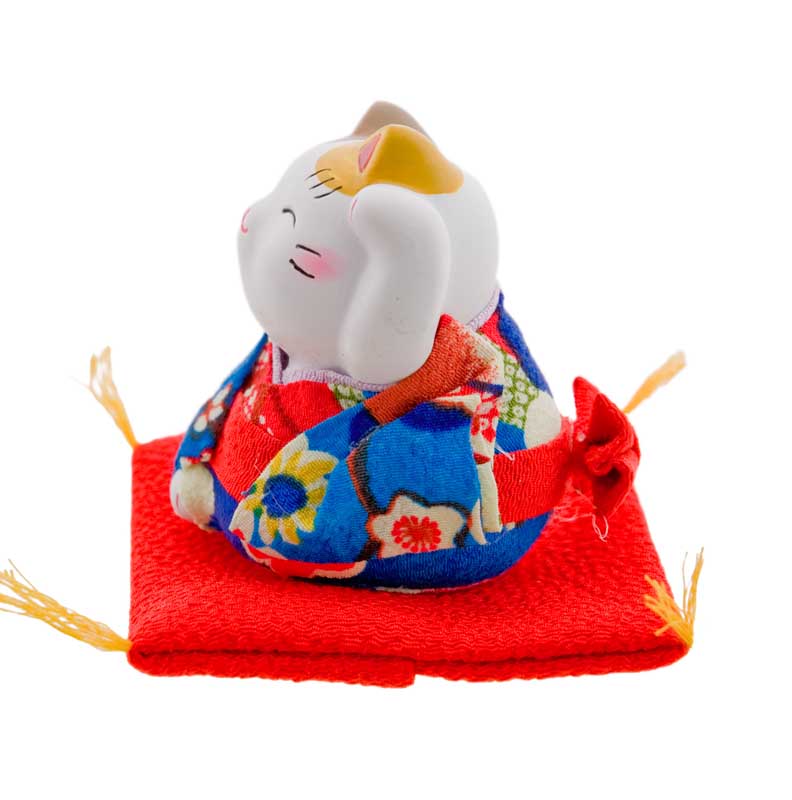 Figurine Chat Maneki-Neko en Céramique – Modèle Unique 6,8 cm
