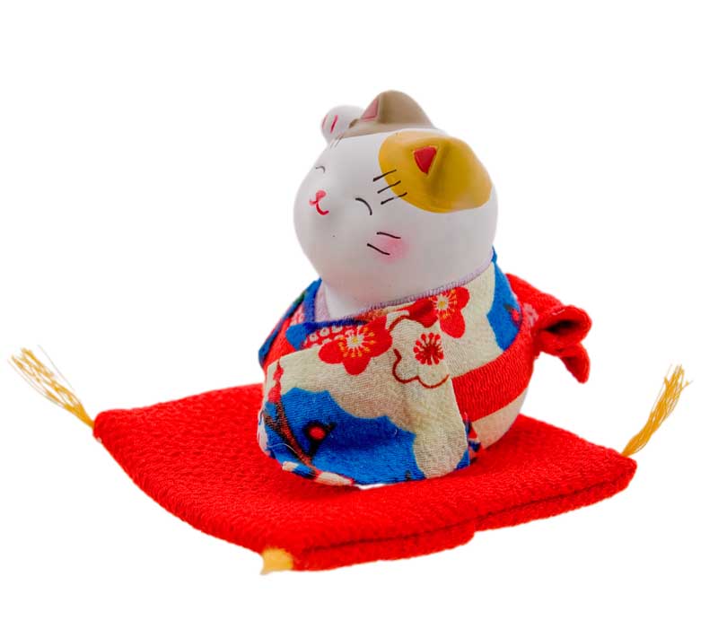 Figurine Chat Maneki-Neko en Céramique – Modèle Unique 6,8 cm
