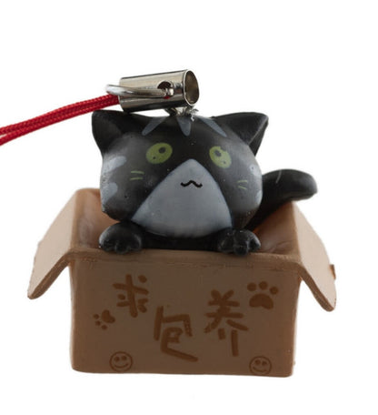 Charm Chat Noir dans son Carton – Accessoire Kawaii Japonais