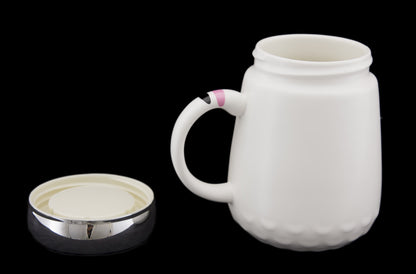 Mug Chat Japonais Maneki Neko en Relief avec Couvercle – 500 ml