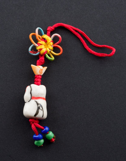 Charm Maneki Neko Orange – Bijou de Sac Porte-Bonheur Japonais