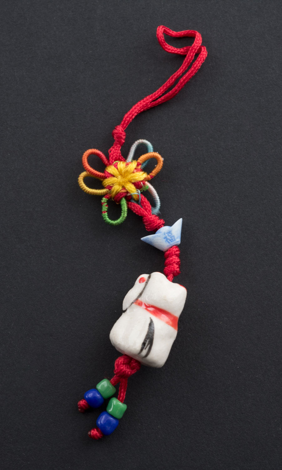 Charm Maneki Neko Bleu – Bijou de Sac Porte-Bonheur Japonais