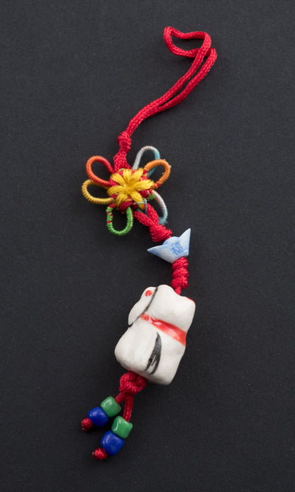 Charm Maneki Neko Bleu – Bijou de Sac Porte-Bonheur Japonais