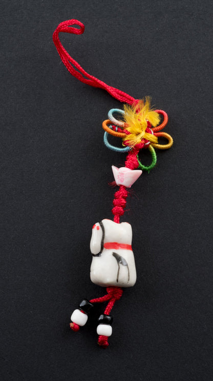 Charm Maneki Neko Rose – Bijou de Sac Porte-Bonheur Japonais