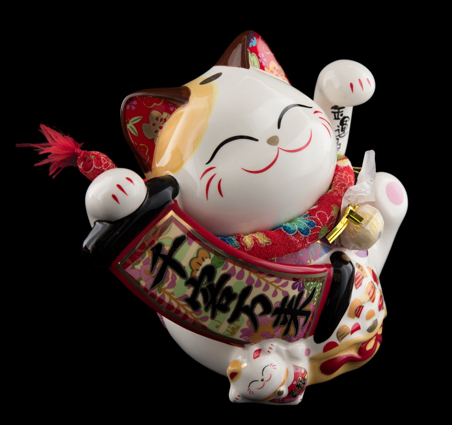 Grande Tirelire Chat Japonais Maneki-Neko en Céramique