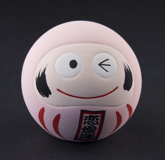 Figurine Daruma Rose en Céramique – Made in Japan