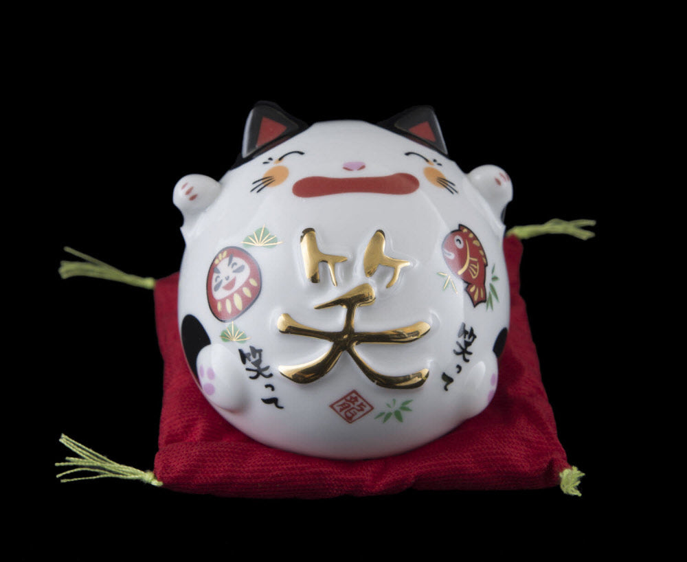 Figurine Chat Japonais Maneki-neko Bobtail aux Oreilles Noires – Série Limitée 6 cm