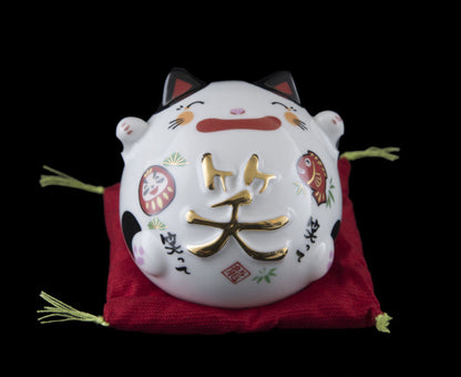 Figurine Chat Japonais Maneki-neko Bobtail aux Oreilles Noires – Série Limitée 6 cm