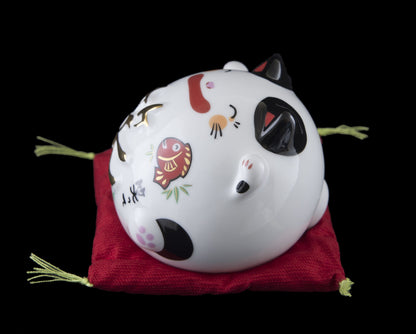 Figurine Chat Japonais Maneki-neko Bobtail aux Oreilles Noires – Série Limitée 6 cm