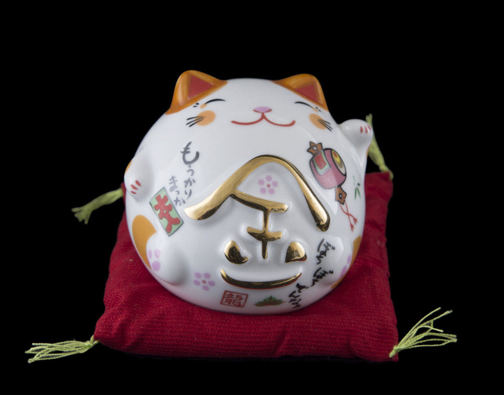 Figurine Chat Japonais Maneki-neko Bobtail aux Oreilles Marron – Série Limitée 6 cm