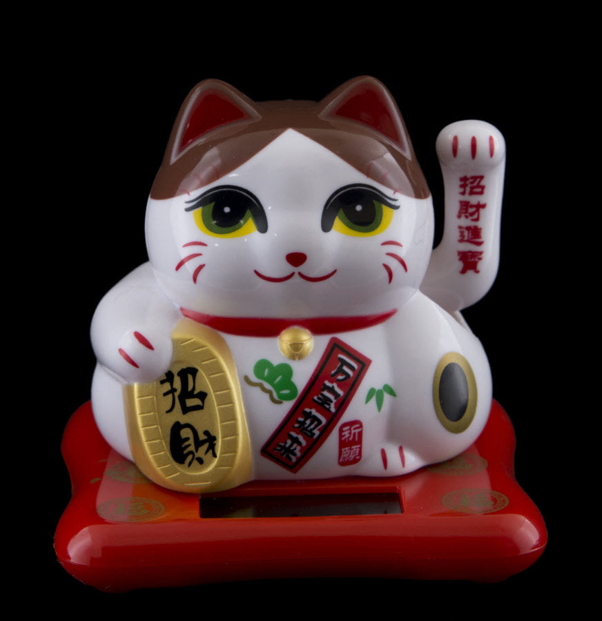 Chat Japonais Maneki Neko Bobtail Souriant – Figurine Solaire Animée