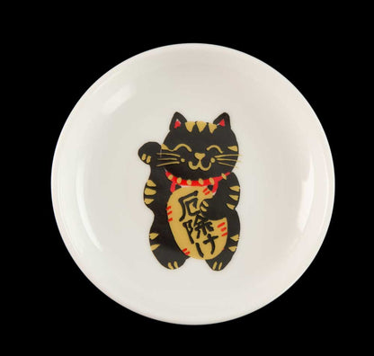 Lot de 5 Coupelles à Sauce Maneki Neko en Porcelaine – Fabriquées au Japon