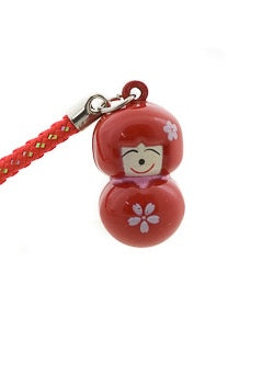 Charm Kokeshi Rouge – Générosité et Sincérité, Porte-Bonheur Japonais