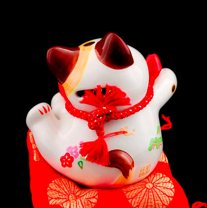 Tirelire Chat Japonais Maneki-Neko en Céramique 14,5 cm