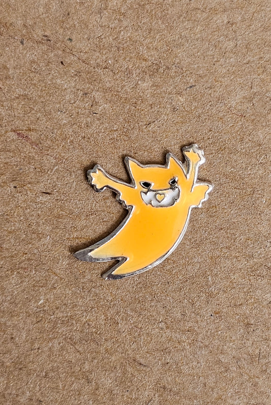 Boucles d'Oreilles Chat Japonais Maneki-Neko Jaune en Argent 925