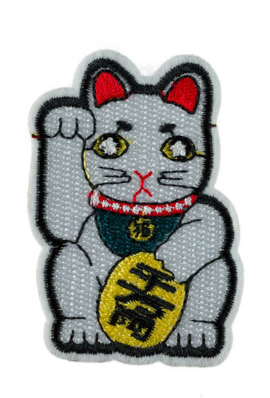 Écusson Chat Maneki Neko Thermocollant – Patch Brodé Japonais