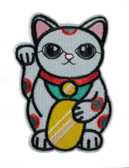 Écusson Thermocollant Maneki Neko – Chat Japonais Brodé