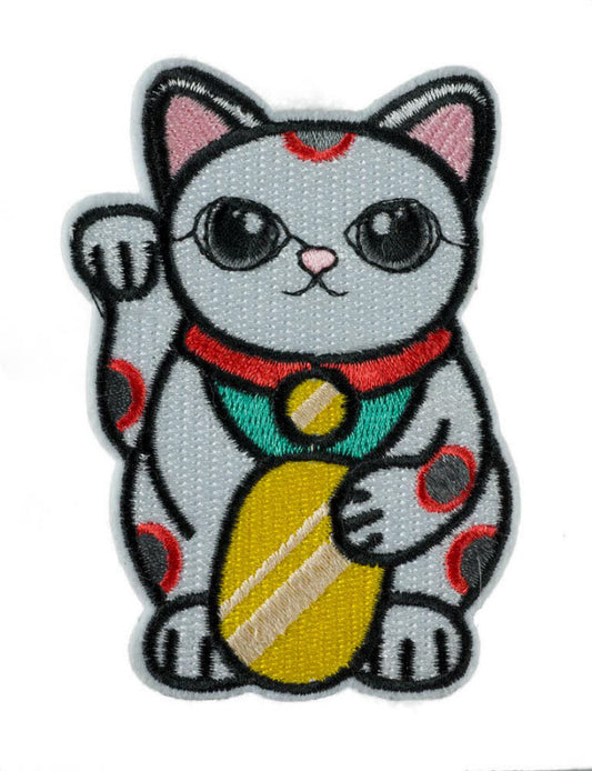 Écusson Thermocollant Maneki Neko – Chat Japonais Brodé