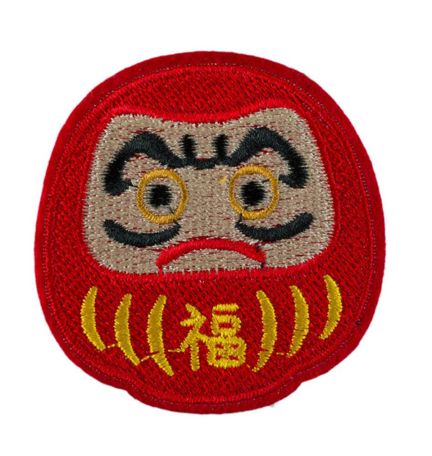 Écusson Thermocollant Daruma Rouge – Symbole Japonais de Persévérance