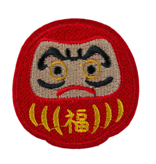 Écusson Thermocollant Daruma Rouge – Symbole Japonais de Persévérance