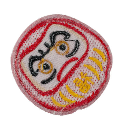 Écusson Thermocollant Daruma Rouge – Symbole Japonais de Persévérance