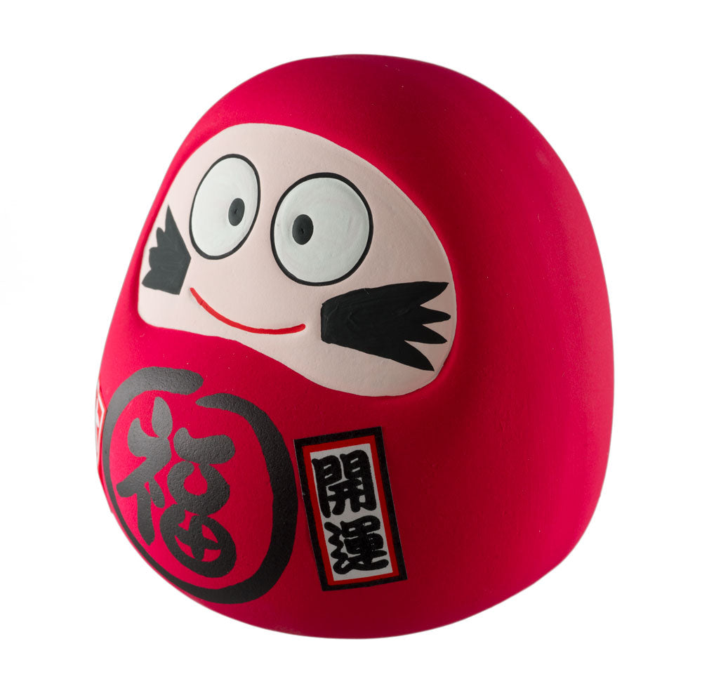 Tirelire Daruma Rouge Kawaii Japonaise en Céramique