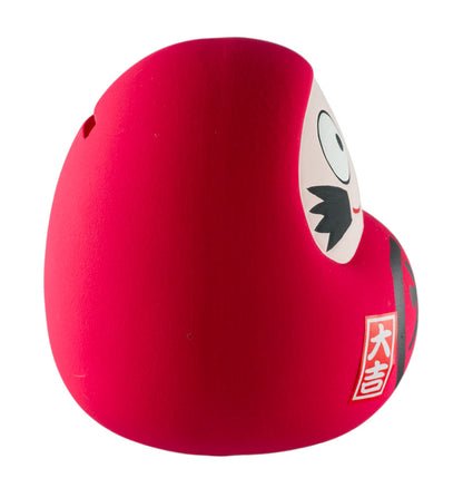 Tirelire Daruma Rouge Kawaii Japonaise en Céramique