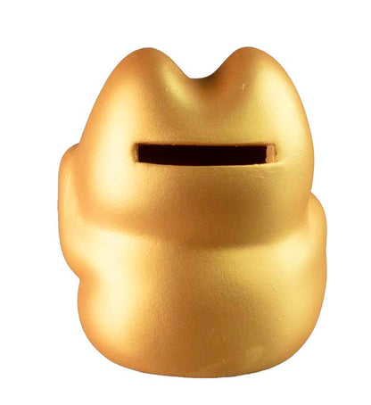 Tirelire Chat Japonais Maneki-Neko Doré en Céramique