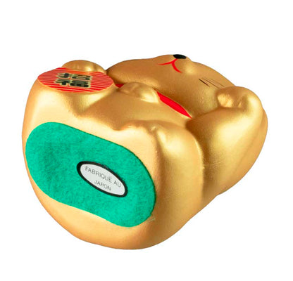 Tirelire Chat Japonais Maneki-Neko Doré en Céramique