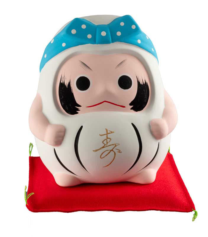 Tirelire Daruma Blanc en Céramique