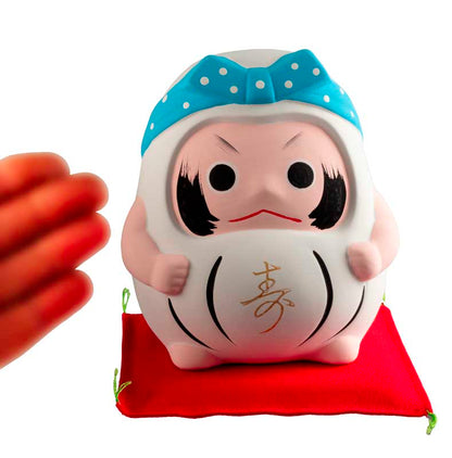 Tirelire Daruma Blanc en Céramique