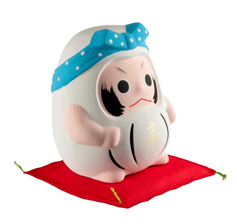 Tirelire Daruma Blanc en Céramique