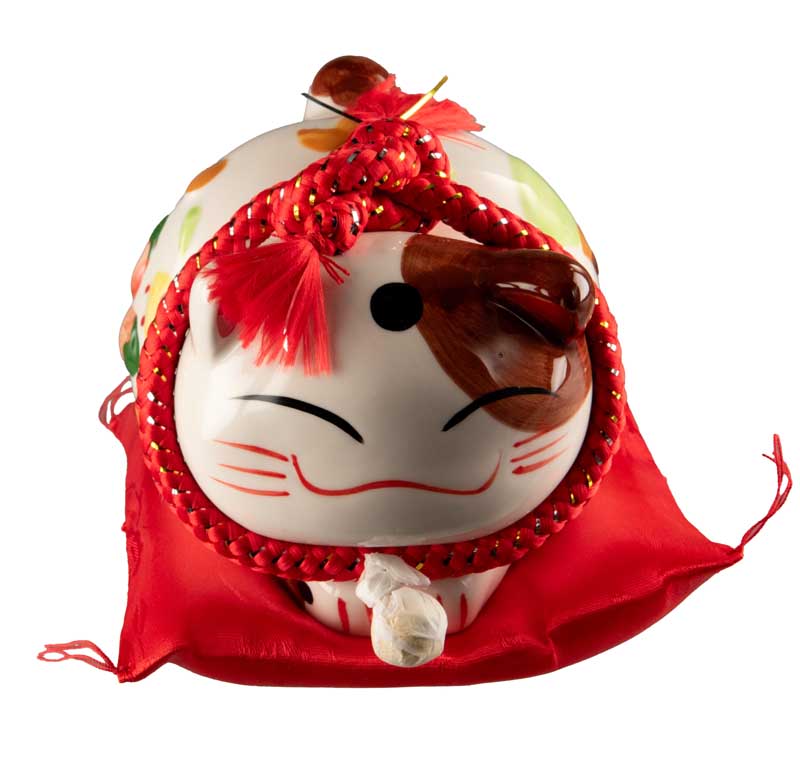 Tirelire Chat Japonais Maneki-Neko Chanceux en Céramique