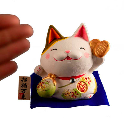 Tirelire Chat Japonais Maneki-Neko Chanceux en Céramique